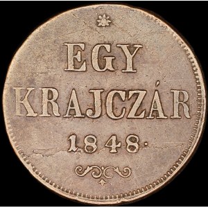 Hungary. 1 Kreuzer 1848 War of Independence