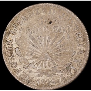 Mexico. Guerrero 1 Peso 1914 Emiliano Zapata Silver