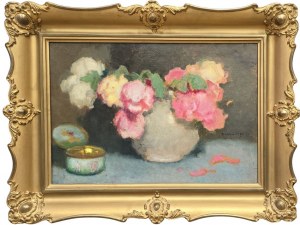Alfons Karpiński (1875-1961), Peonie w bialym wazonie