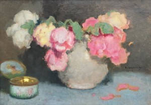 Alfons Karpiński (1875-1961), Peonie w bialym wazonie