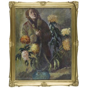 Ludwik LISOWSKI, Portret Marii Ochmanowej wśród kwiatów