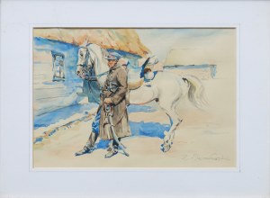 Zygmunt ROZWADOWSKI, Ułan przed chatą
