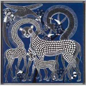 Rashidi RUBUNI, Giraffes and the cheetahs at the night