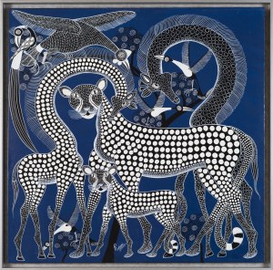 Rashidi RUBUNI, Giraffes and the cheetahs at the night