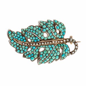 Brooch in the form of a leaf, 2nd half of the 19th century.