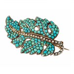 Brooch in the form of a leaf, 2nd half of the 19th century.