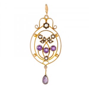 Pendant decorated with floral motif, k. 19th century, Art Nouveau