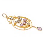 Pendant decorated with floral motif, k. 19th century, Art Nouveau