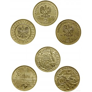 Polska, zestaw: 3 x 2 złote, 2000-2001, Warszawa