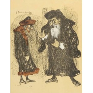 Stanisław (Rzecznik) Szreniawa - Rzecki (1888-1972), Józef Kotarbiński jako Shylock i Stanisław Bronicz jako Tubał w sztuce Szekspira „Kupiec Wenecki”” - z „Teki Melpomeny”