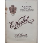 E. Wedel - Cennik wyrobów pierwszej w kraju fabryki czekolady [po 12.X.1935r.]