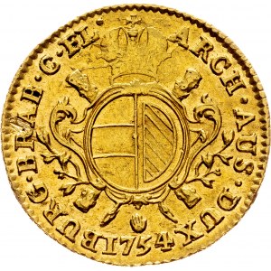 Maria Theresia, 1 Souverain d'or 1754, Antwerp