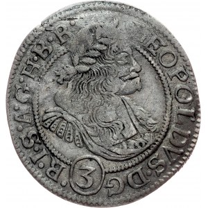 Leopold I., 3 Kreuzer 1674, FIK, Oppeln