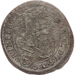Leopold I., 3 Kreuzer 1693, MV, Prague