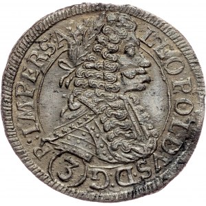 Leopold I., 3 Kreuzer 1697, GE, Prague