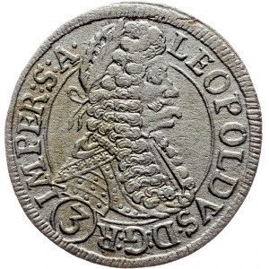 Leopold I., 3 Kreuzer 1697, GE, Prague