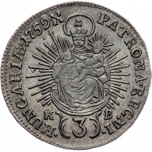 Maria Theresia, 3 Kreuzer 1759, KB, Kremnitz
