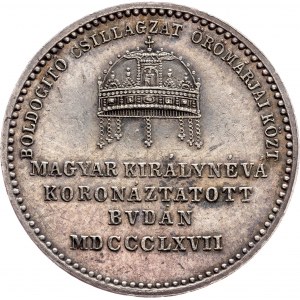 Franz Joseph I., Jeton 1867, Coronation in Buda