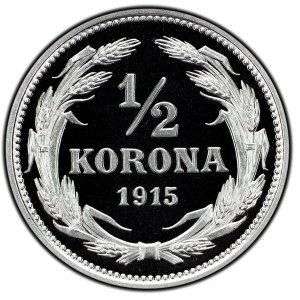 Franz Joseph I., 1/2 Korona 1915/2023, KB, Kremnitz