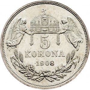 Franz Joseph I., 5 Korona 1908, KB