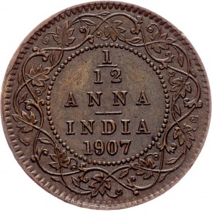 British India, 1/12 Anna 1907, Calcutta