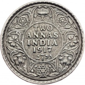 British India, 2 Annas 1917