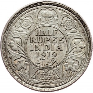 British India, 1/2 Rupee 1919, Bombay