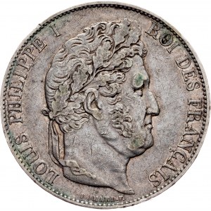 France, 5 Francs 1845, W