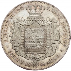 Germany, 2 Thaler 1851, F