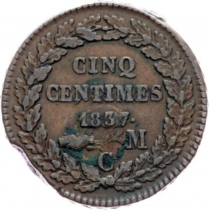 Monaco, 5 Centimes 1837, CM