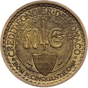 Monaco, 50 Centimes 1924, Poissy