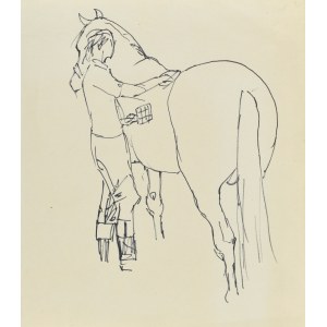 Ludwik MACIĄG (1920-2007), Czyszczenie konia