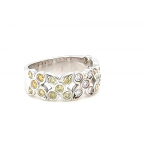 18K WHITE GOLD RING 6.41 GR WITH FANCY DIAMONDS - HR1120