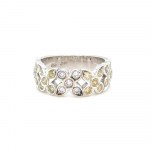 18K WHITE GOLD RING 6.41 GR WITH FANCY DIAMONDS - HR1120