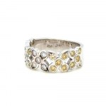 18K WHITE GOLD RING 6.41 GR WITH FANCY DIAMONDS - HR1120