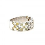 18K WHITE GOLD RING 6.41 GR WITH FANCY DIAMONDS - HR1120