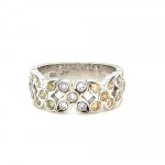18K WHITE GOLD RING 6.41 GR WITH FANCY DIAMONDS - HR1120