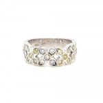 18K WHITE GOLD RING 6.41 GR WITH FANCY DIAMONDS - HR1120