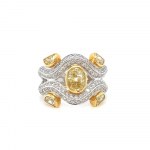 18K WHITE AND YELLOW GOLD RING 11.72 GR WITH FANCY DIAMONDS - HR2010
