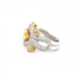 18K WHITE AND YELLOW GOLD RING 11.72 GR WITH FANCY DIAMONDS - HR2010