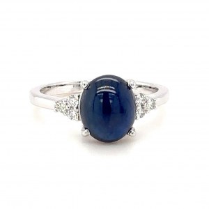 RING IN 14K WHITE GOLD 2.12 GR WITH SAPPHIRE - 3.00 CT AND DIAMONDS - RNG40202