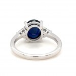 RING IN 14K WHITE GOLD 2.12 GR WITH SAPPHIRE - 3.00 CT AND DIAMONDS - RNG40202