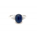 RING IN 14K WHITE GOLD 2.12 GR WITH SAPPHIRE - 3.00 CT AND DIAMONDS - RNG40202