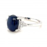 RING IN 14K WHITE GOLD 2.12 GR WITH SAPPHIRE - 3.00 CT AND DIAMONDS - RNG40202