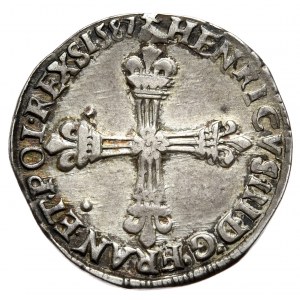 Henryk III Walezy, 1/4 ecu 1587, M, Tuluza
