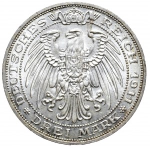 Germany, Prussia, 3 marks 1911 A, Berlin, 100th anniversary of the University of Breslau