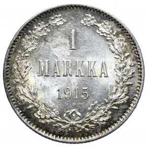 Finlandia, okupacja rosyjska, 1 marka 1915, ciekawy destrukt