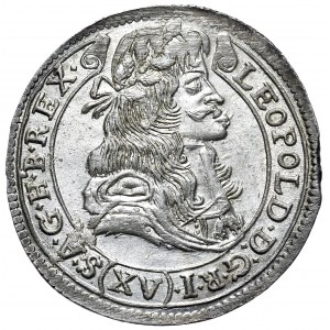Węgry, Leopold I, 15 krajcarów 1682, Kremnica. Okazowe !!!