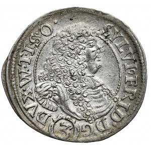 Silesia, Duchy of Oleśnica, Sylvius Frederick, 3 krajcary 1675 SP, Oleśnica