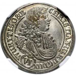 Śląsk, Chrystian Ulryk, 6 krajcarów 1679 FCV, Oleśnica. Okazowe !!!